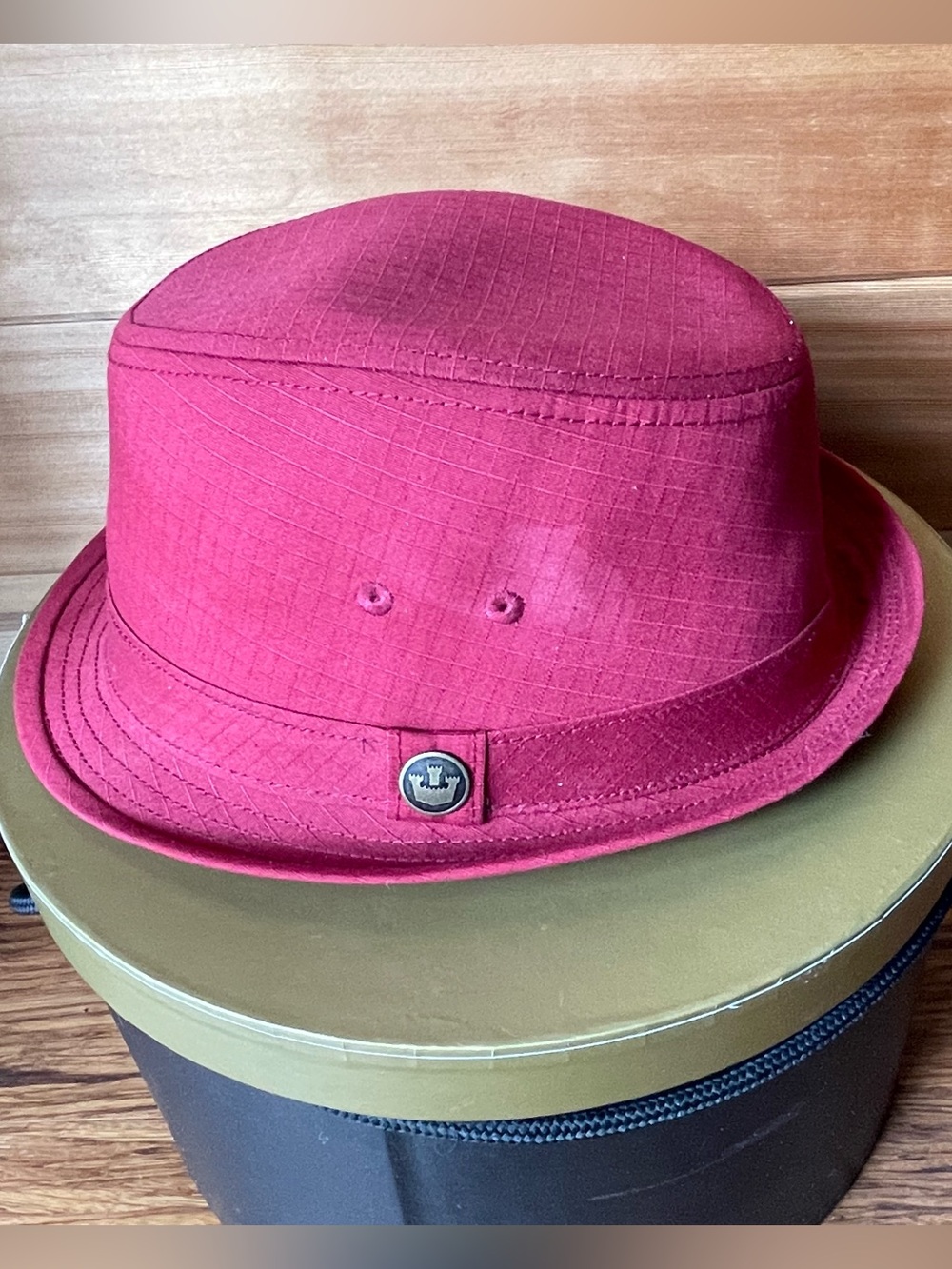 Goorin Bros Men's Crimson Red Cotton Fedora Hat